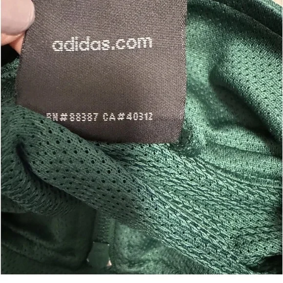 Adidas Men’s Track Jacket S Green White Stripes Pockets Lightweight Oversized - Picture 9 of 10